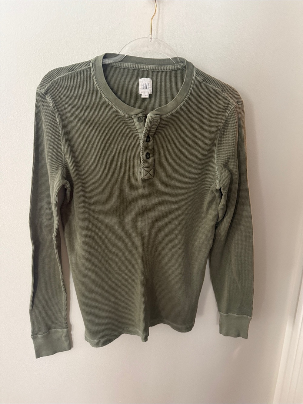 GAP Olive Green Long-Sleeve Henley Thermal